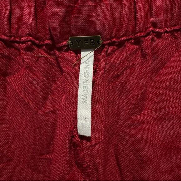 🍁Young Fabulous and Broke Linen Blend Slouchy Straight Leg Relaxed Pants Trouser - Picture 7 of 13